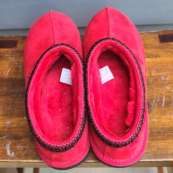 UGG Tasman II Red Suede Shearling Slippers size 6 NIB!  NEW! - Picture 10 of 13